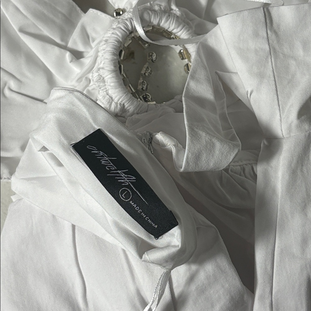 Women’s White Sleeveless open back key hole Midi Dress NWT - Picture 8 of 9